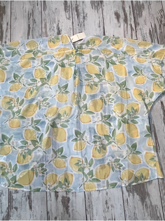 Moss Rose NWT Lemon Print Chiffon Kimono Beach Cover Up One Size Yellow - Picture 8 of 16